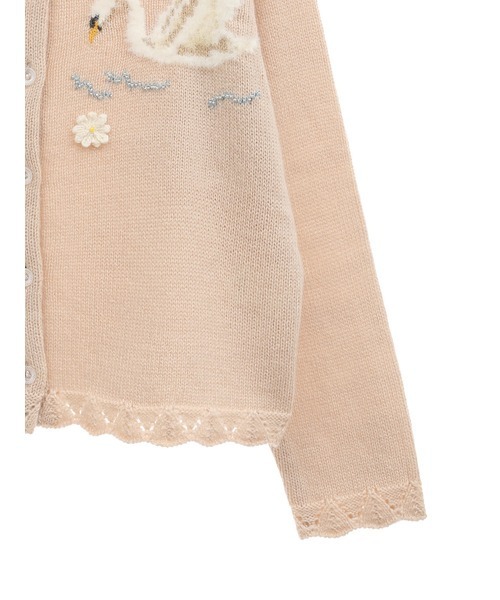 2/21まで【新品/未使用】Pink House swan lakeカーディガン PINK HOUSE（ピンクハウス） カーディガン SWAN LAKEモチーフニット