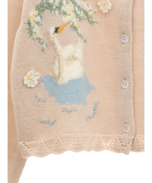 PINK HOUSE（ピンクハウス） カーディガン SWAN LAKEモチーフニット