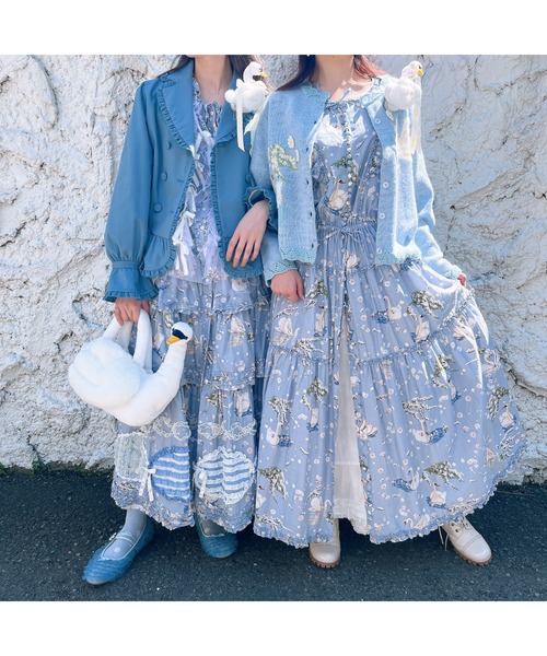ピンクハウス SWAN LAKE ニット 49,500円 カーディガン 美品 PINK HOUSE（ピンクハウス） カーディガン SWAN LAKEモチーフニット