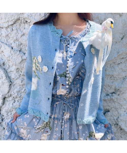 タグ付♥♥SWAN LAKEモチーフニットカーディガンPINKHOUSEピンクハ SWAN LAKEモチーフニットカーディガン｜ピンクハウスオフィシャル
