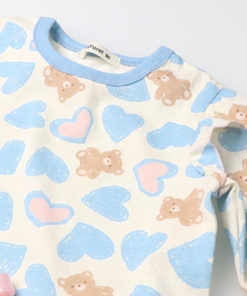 Kids Foret（キッズフォーレ） パジャマ ドーナツ・ハートくま総柄長袖