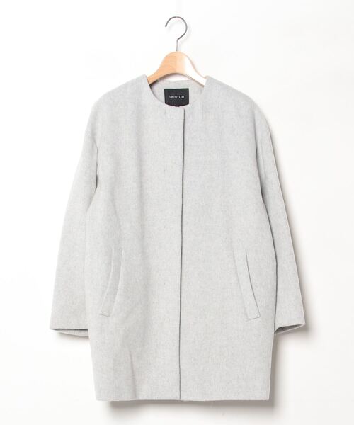 UNTITLED（アンタイトル） ノーカラーコート 02 ライトグレー