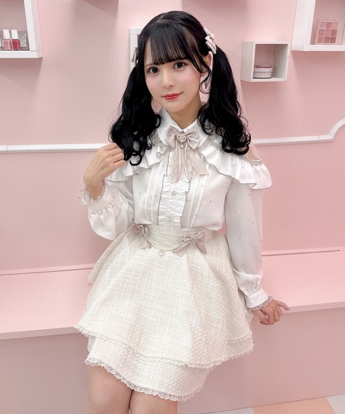 ブラウス シャツ レースフリルハートビジューブラウス レディース レースフリルハートビジューブラウス – レディースファッション