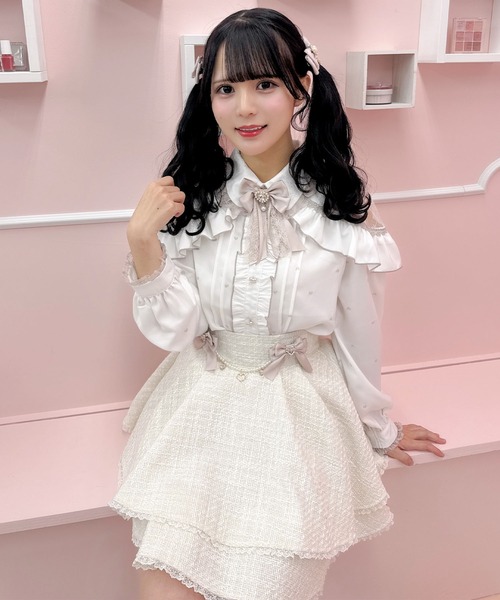 ブラウス シャツ フロッキーフラワーバックリボンブラウス レディース flower（フラワー）の「バックリボンブラウス（シャツ/ブラウス