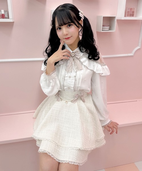 ♡ piumハートフロッキーフリルベルトJSK ♡ piumハートフロッキーフリルベルトJSK
