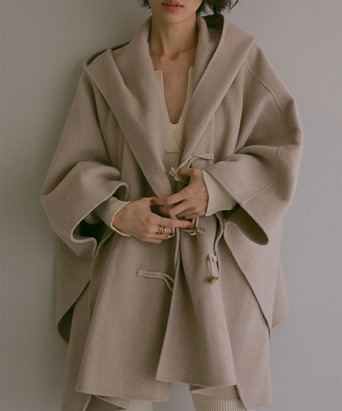 ETRE TOKYO バイピングミリタリーポンチョコート ETRE TOKYO バイピングミリタリーポンチョコート ウール ポンチョ