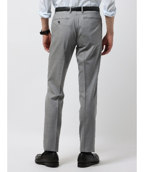 スラックス テーパードパンツ 尾州 SUPER100's ウールトロピカル 無地