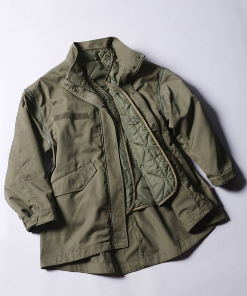 「Java」 ミリタリーコート LARGE カーキ メンズ_画像8