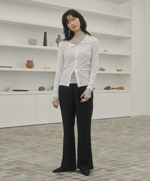 カーディガン Sheer rib slimfit cd / シアーリブスリムフィット