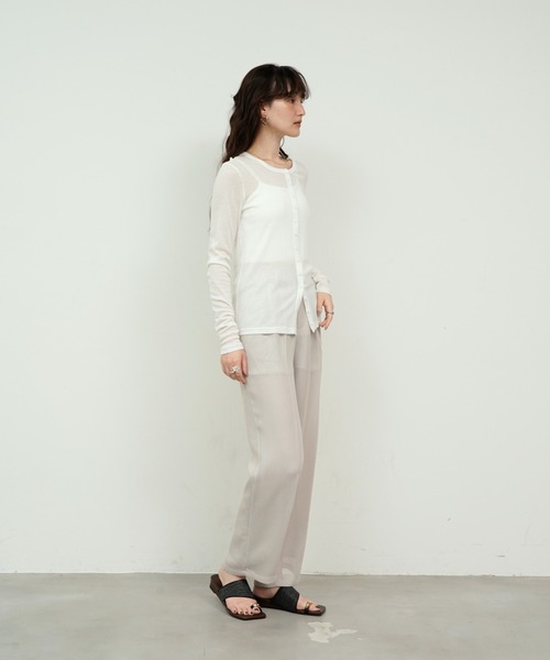カーディガン sheer random rib cardigan(シアーランダムリブカーディガン) レディース シアーランダムリブカーディガン 配色ラメ【洗濯機洗い可/抗ピル