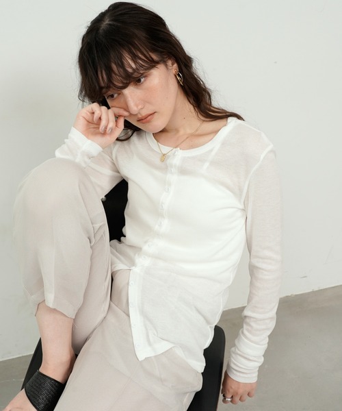 カーディガン Sheer rib slimfit cd / シアーリブスリムフィット