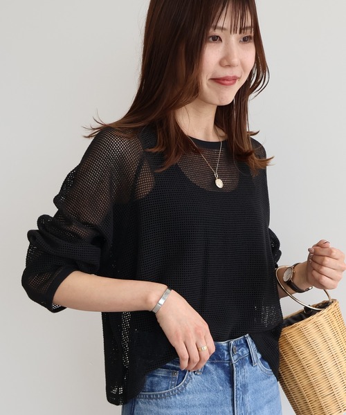 AMERICAN HOLIC tシャツ メッシュ長袖Tシャツ レディース
