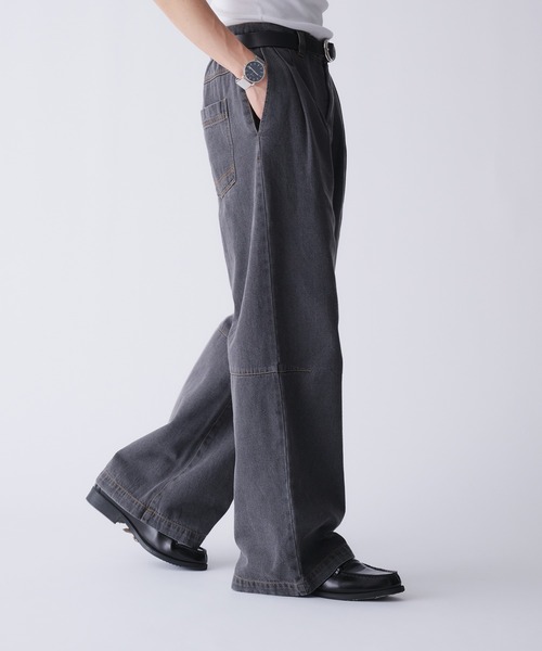 Adoon plain ジーンズ 2-TUCK DART WIDE DENIM PANTS / 2タックダーツ