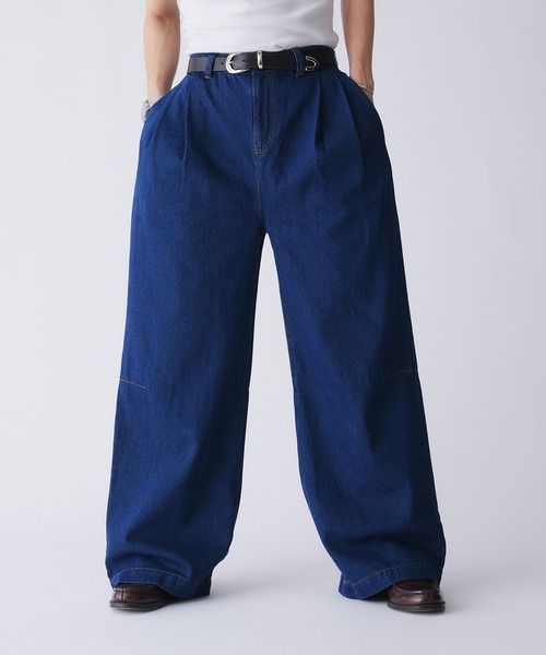 Adoon plain ジーンズ 2-TUCK DART WIDE DENIM PANTS / 2タックダーツ