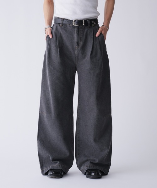 Adoon plain ジーンズ 2-TUCK DART WIDE DENIM PANTS / 2タックダーツ