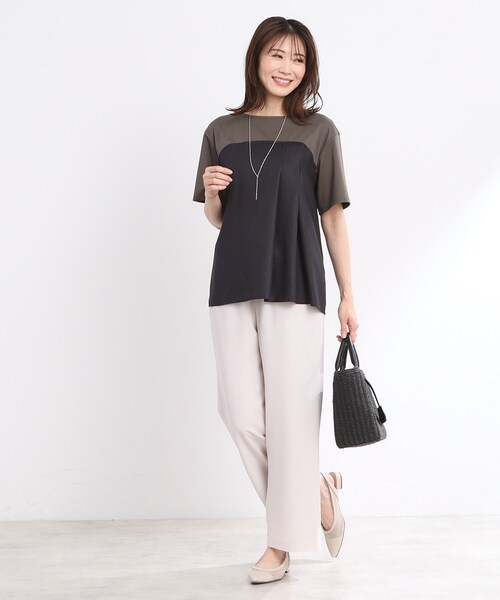 Reflect / リフレクト 【夏SALE／UVカット／接触冷感／マシンウォッシュ可能】レイヤード風ジャージブラウス Reflect｜【夏SALE/UVカット/接触冷感/マシンウォッシュ可能