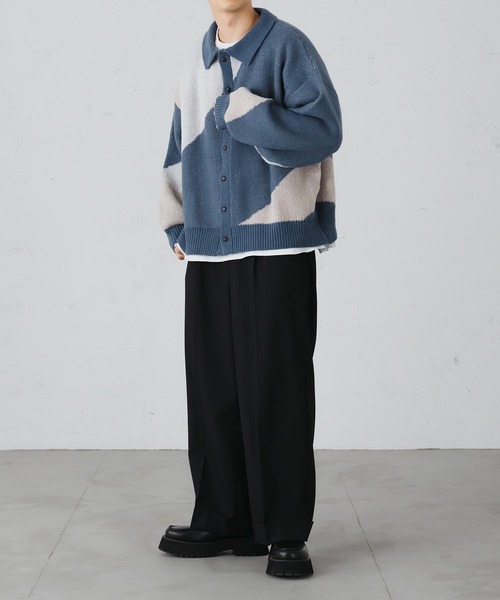 「epnok」 ニットカーディガン MEDIUM ブラック メンズ_画像2