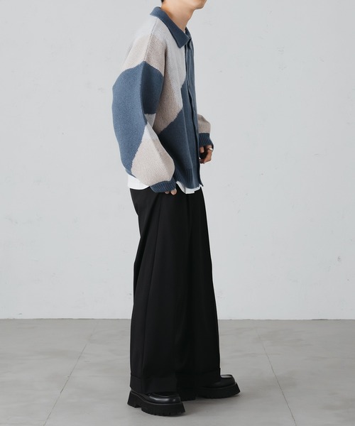 「epnok」 ニットカーディガン MEDIUM ブラック メンズ_画像4