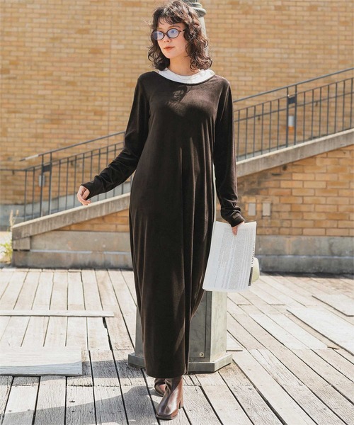 titivate（ティティベイト） ワンピース ベロアロングスリーブ