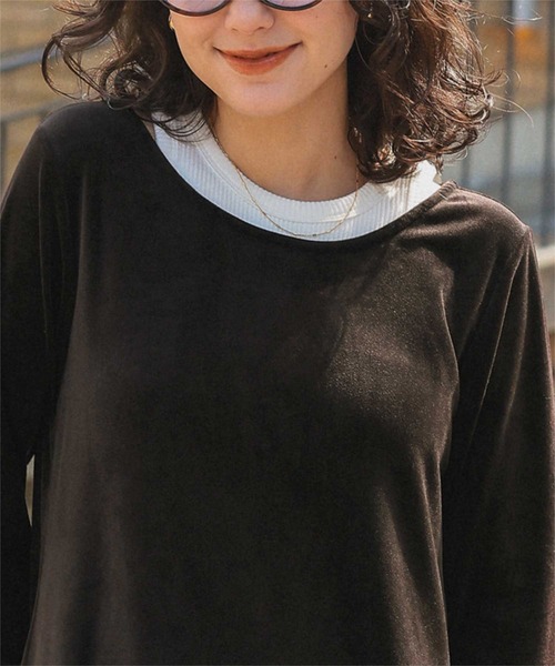 titivate（ティティベイト） ワンピース ベロアロングスリーブ