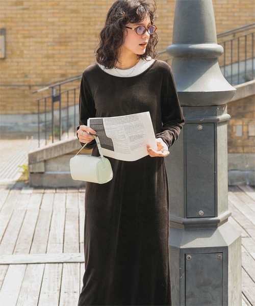 titivate（ティティベイト） ワンピース ベロアロングスリーブ