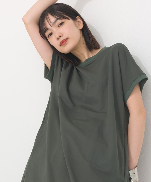 【美品】Praise ボトルネックワンピース OMNES】接触冷感ボトルネックフレアワンピース【252W427OMN010】