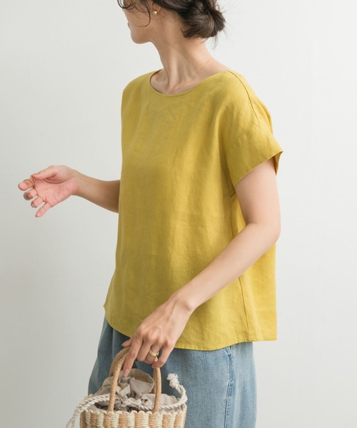ブラウス シャツ リネンバックタックブラウス レディース