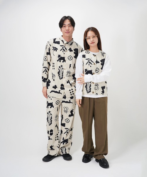 Gato様確認用 ブラウス シャツ “CAT”＆“DOG” Kana Akiyama コーデュロイシャツ