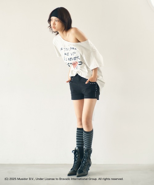 ACLENT パンツ ローライズスタッズショートパンツ レディース