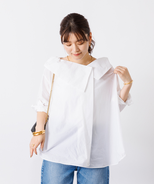 「Rouge vif」 長袖ブラウス フリー ホワイト レディース_画像5