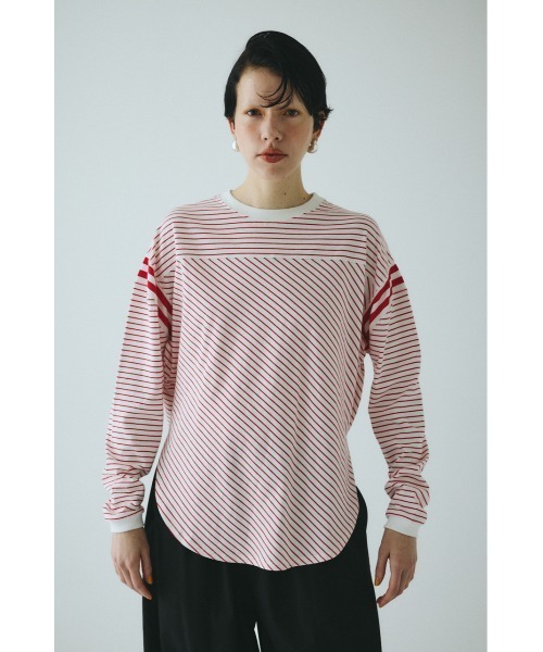 HeRIN.CYE tシャツ Design border tops デザインボーダー