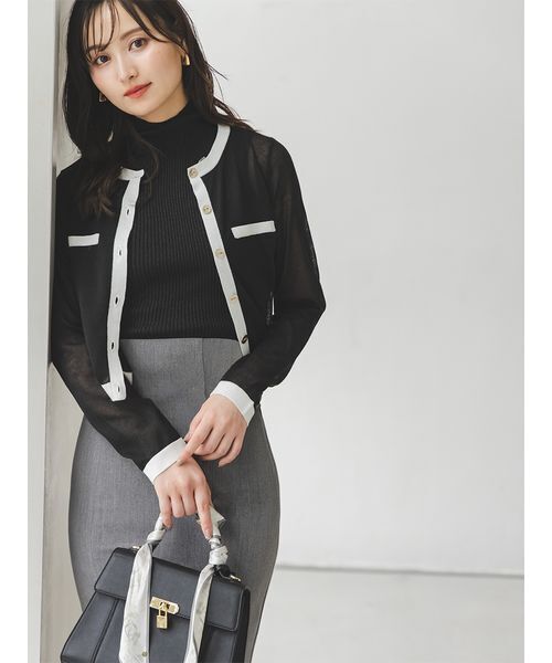 SNIDEL カーディガン Sustainableメタルボタンシアー