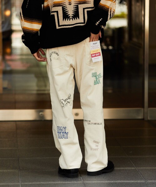新品未使用★Rhodolirion PAYDAY コラボ コーデュロイパンツ PAYDAY（ペイデイ） コーデュロイパンツ SMALL オフホワイト メンズ