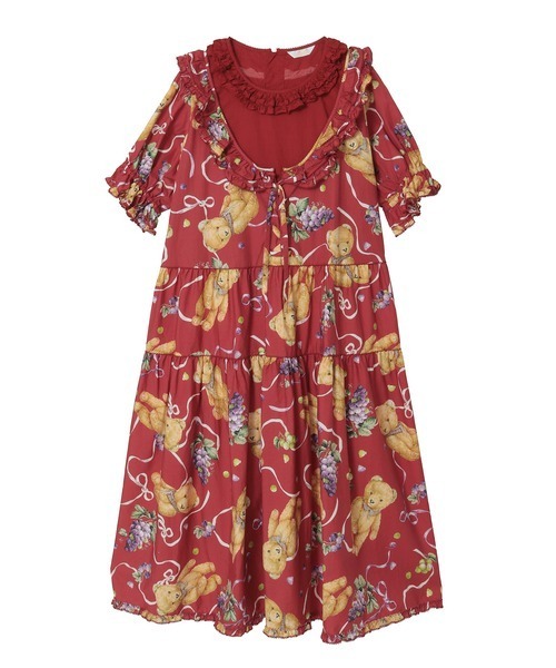 PINK HOUSE（ピンクハウス） ワンピース くま葡萄プリントミディ