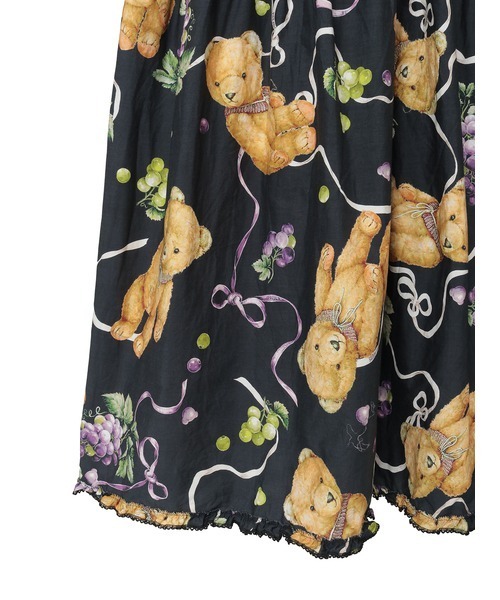 最終価格　9月末まで限定価格ピンクハウス　くま葡萄プリントミディワンピース PINK HOUSE（ピンクハウス） ワンピース くま葡萄プリントミディ