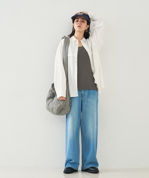 collex（コレックス） ブラウス シャツ フロント切替バックギャザー