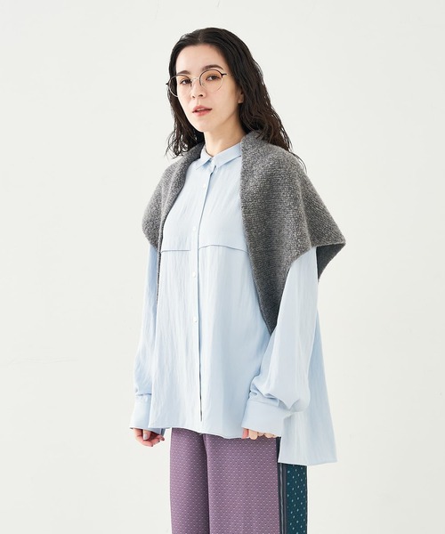 collex（コレックス） ブラウス シャツ フロント切替バックギャザー