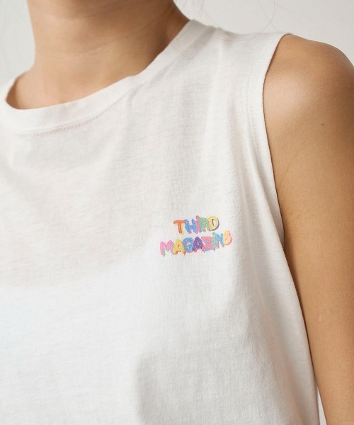 mikomori（ミコモリ） tシャツ × THIRD MAGAZINE」LOGO PRINT
