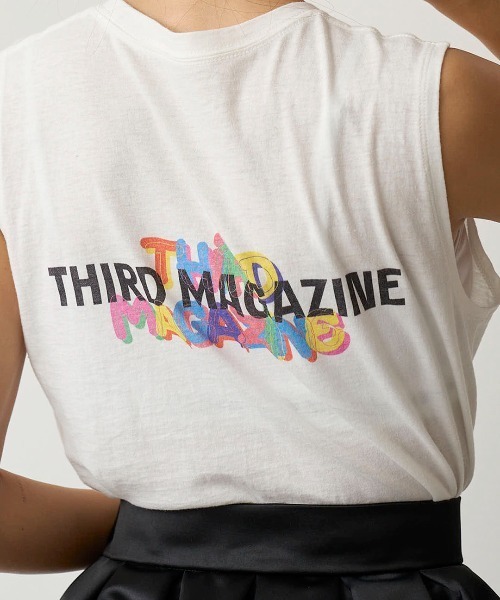mikomori（ミコモリ） tシャツ × THIRD MAGAZINE」LOGO PRINT