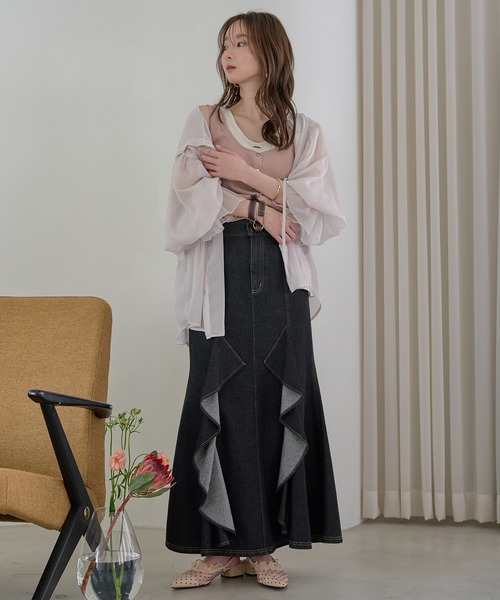 mideal（マイディール） デニムスカート frills mermaid denim skirt