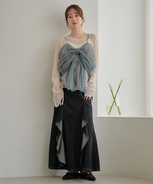 mideal（マイディール） デニムスカート frills mermaid denim skirt