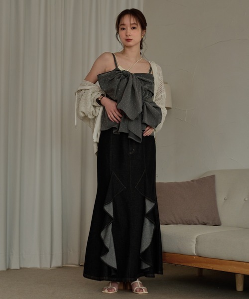 mideal（マイディール） デニムスカート frills mermaid denim skirt