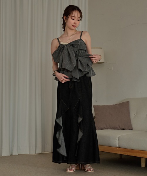 mideal（マイディール） デニムスカート frills mermaid denim skirt