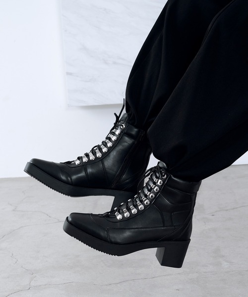 Ellno Loset（エルノロゼット） ブーツ メタルパーツレースアップ
