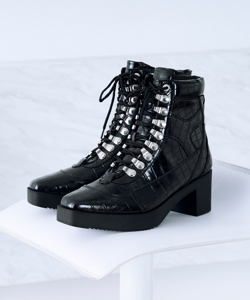 Ellno Loset（エルノロゼット） ブーツ メタルパーツレースアップ
