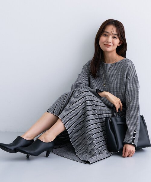INDIVI（インディヴィ） スカート 「洗える／SETUP可能」ジャカード