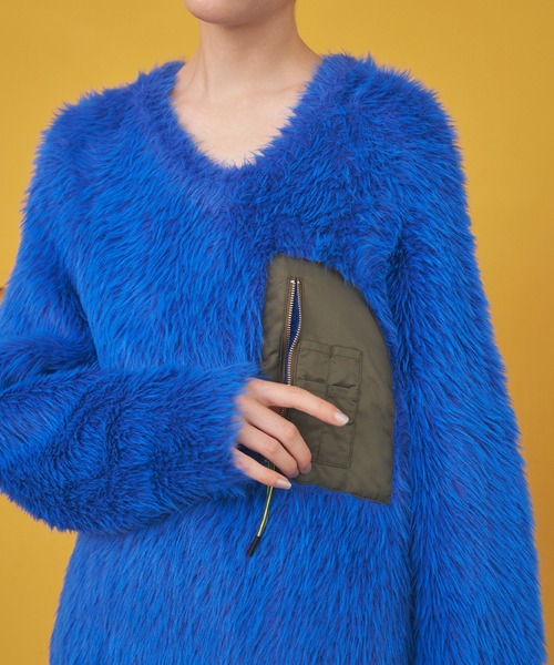 OMMO（オーエムエムオー） ニット セーター V NECK SHAGGY KNIT TOP