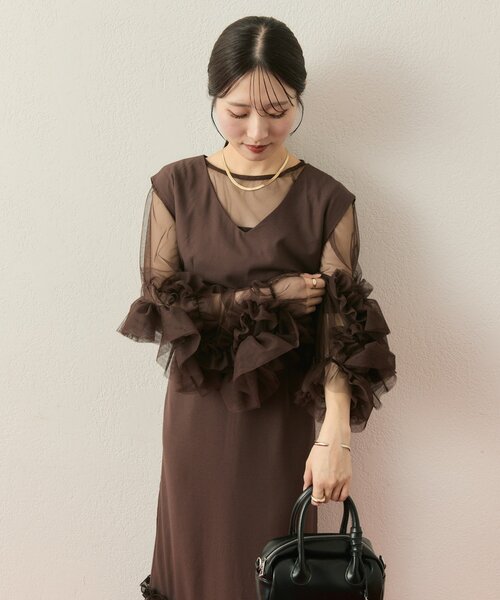 【美品】mystic ティアードフリルドレスSET mystic（ミスティック） ワンピース 「@____ri__125企画」ティアード