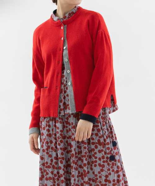 ノップドゥノッド（nop de nod）/ラムズウールクルーネックカーディガン nop de nod（ノップドゥノッド） カーディガン ラムズウールクルー