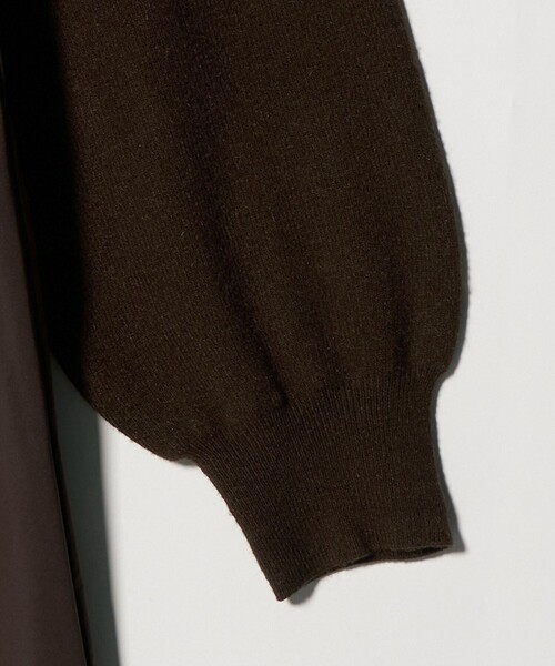 A DAY IN THE LIFE ワンピース ニット×タフタ コンビギャザー